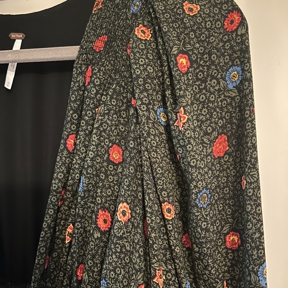 Free People Black and Red Floral Long Sleeve Dress - Picture 3 of 5